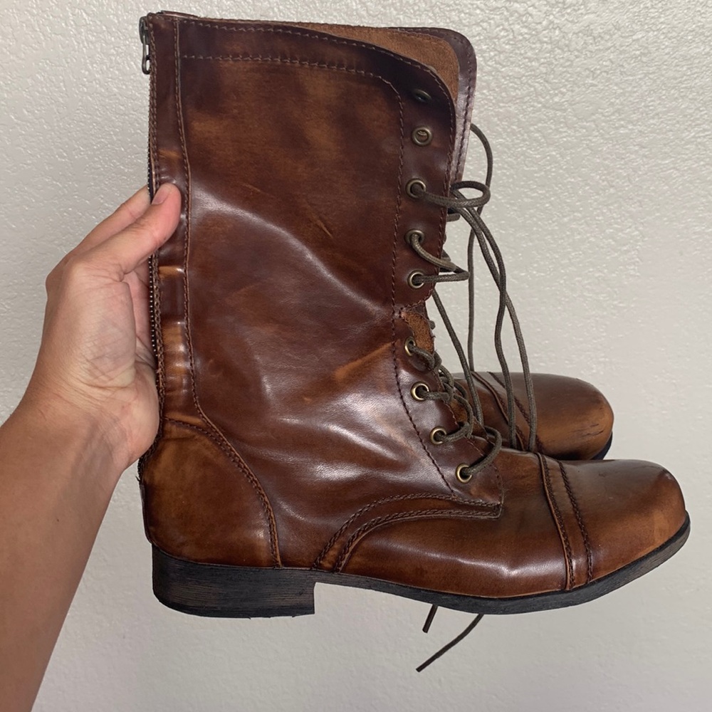 Copper combat boots